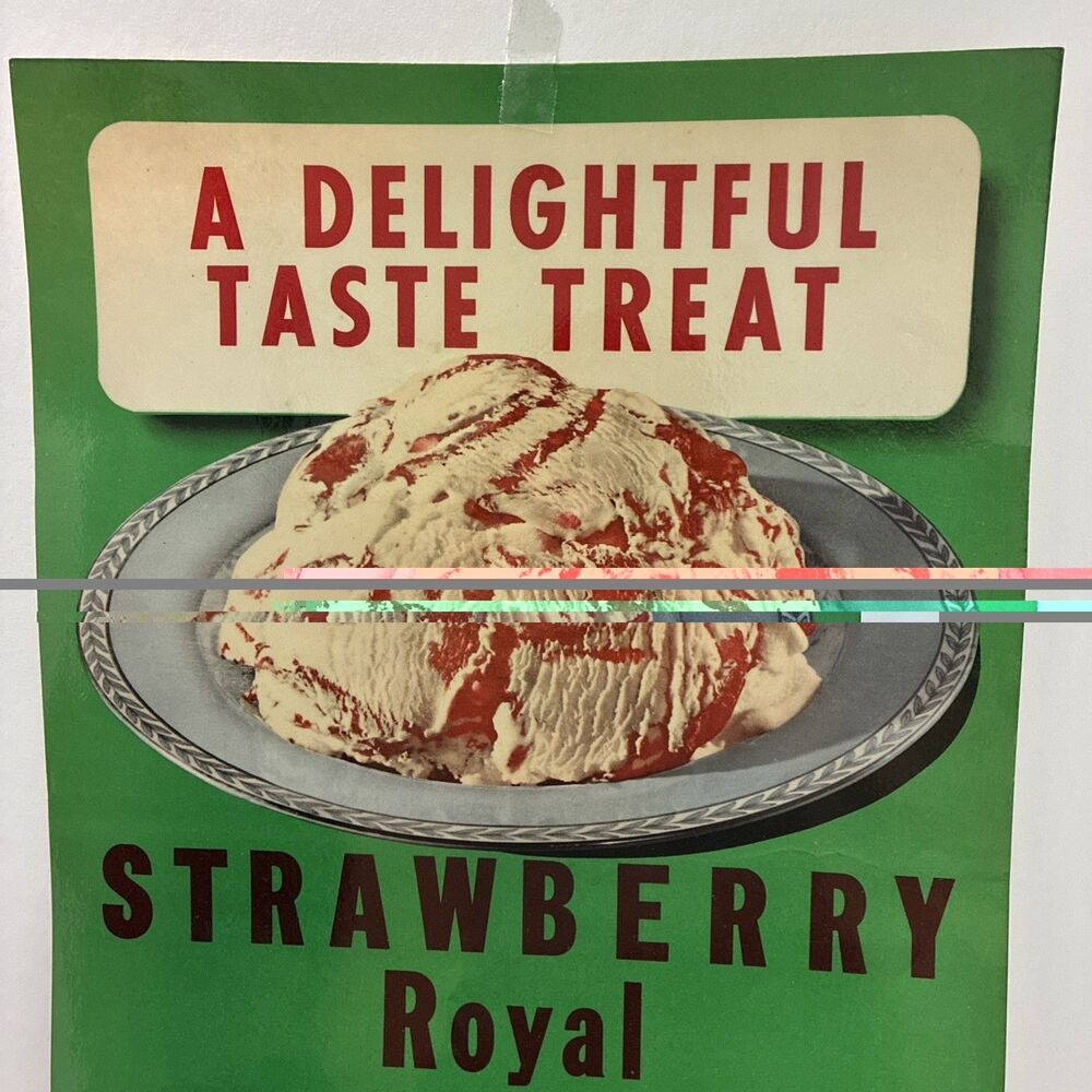 VTG. Advertising Poster Polar Brand Strawberry Royal Ice Cream Laminated 12 X 18